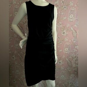 Leith black side shirred dress.